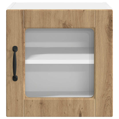 vidaXL Wall Glass Cabinet PORTO Artisan Oak 40 x 31 x 40 cm