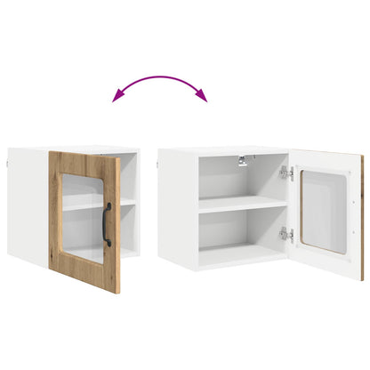 vidaXL Wall Glass Cabinet PORTO Artisan Oak 40 x 31 x 40 cm