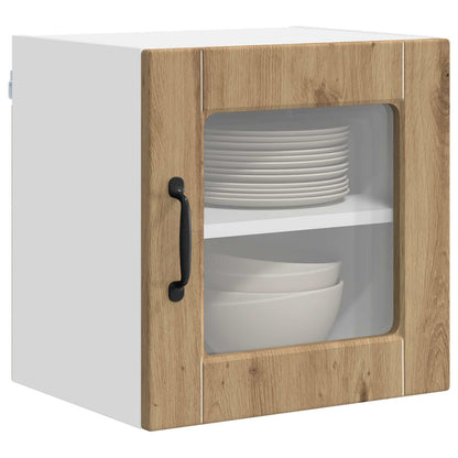 vidaXL Wall Glass Cabinet PORTO Artisan Oak 40 x 31 x 40 cm