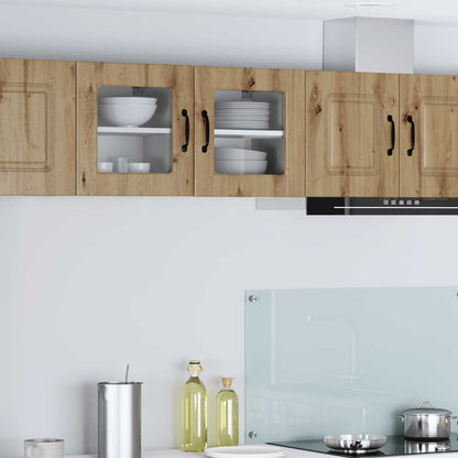 vidaXL Wall Glass Cabinet PORTO 2 pcs Artisan Oak Engineered Wood