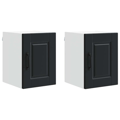 vidaXL Wall Cabinet PORTO 2 pcs Black 30 x 31 x 40 cm Engineered Wood