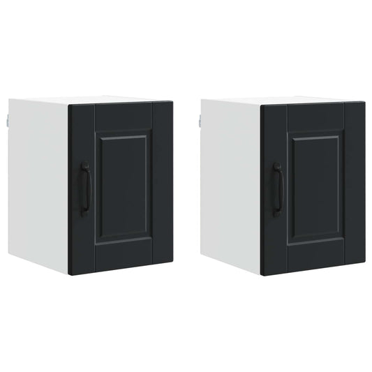 vidaXL Wall Cabinet PORTO 2 pcs Black 30 x 31 x 40 cm Engineered Wood