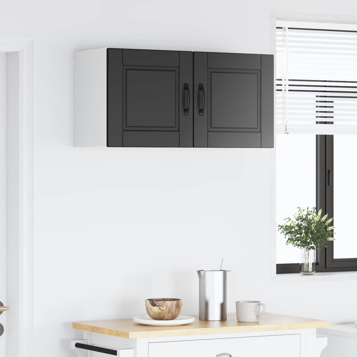 vidaXL Wall Cabinet PORTO 2 pcs Black 40 x 31 x 40 cm Engineered Wood