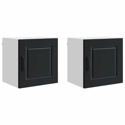vidaXL Wall Cabinet PORTO 2 pcs Black 40 x 31 x 40 cm Engineered Wood
