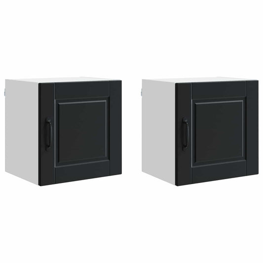 vidaXL Wall Cabinet PORTO 2 pcs Black 40 x 31 x 40 cm Engineered Wood