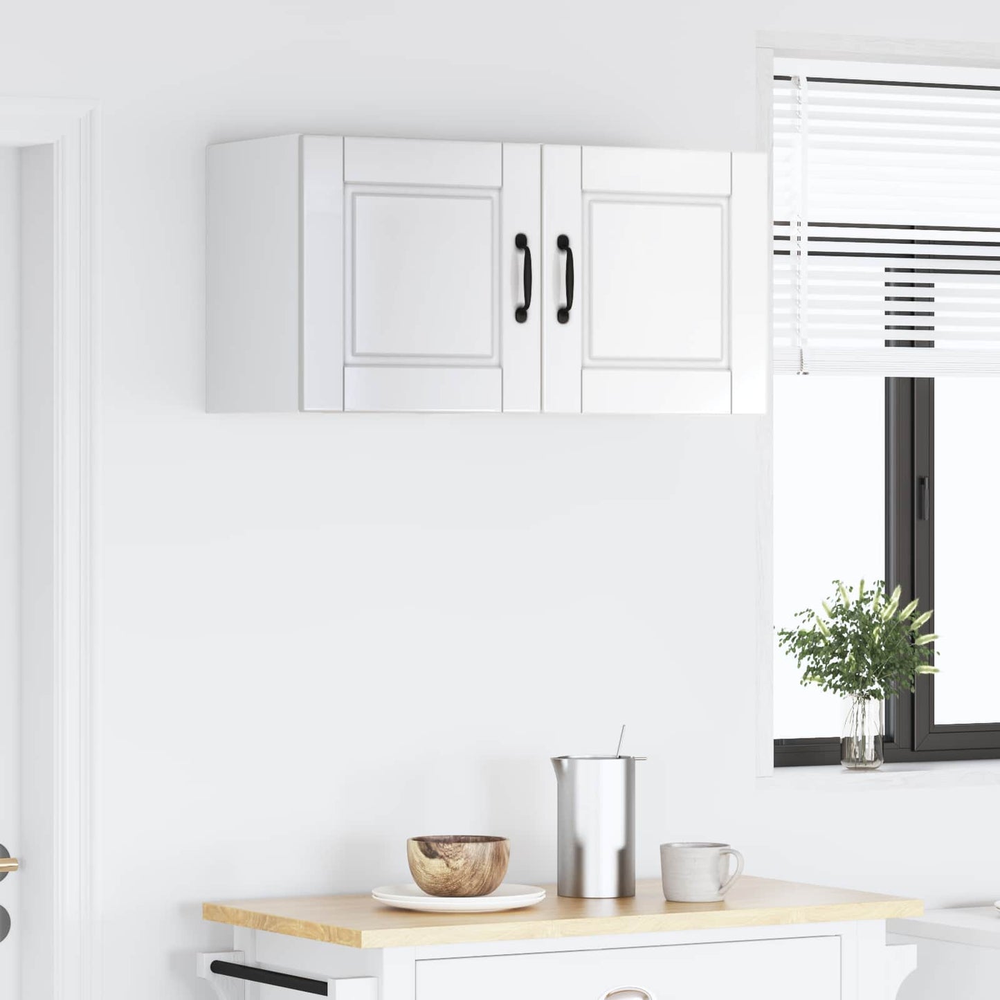 vidaXL Wall Cabinet PORTO 2 pcs High Gloss White 40 x 31 x 40 cm