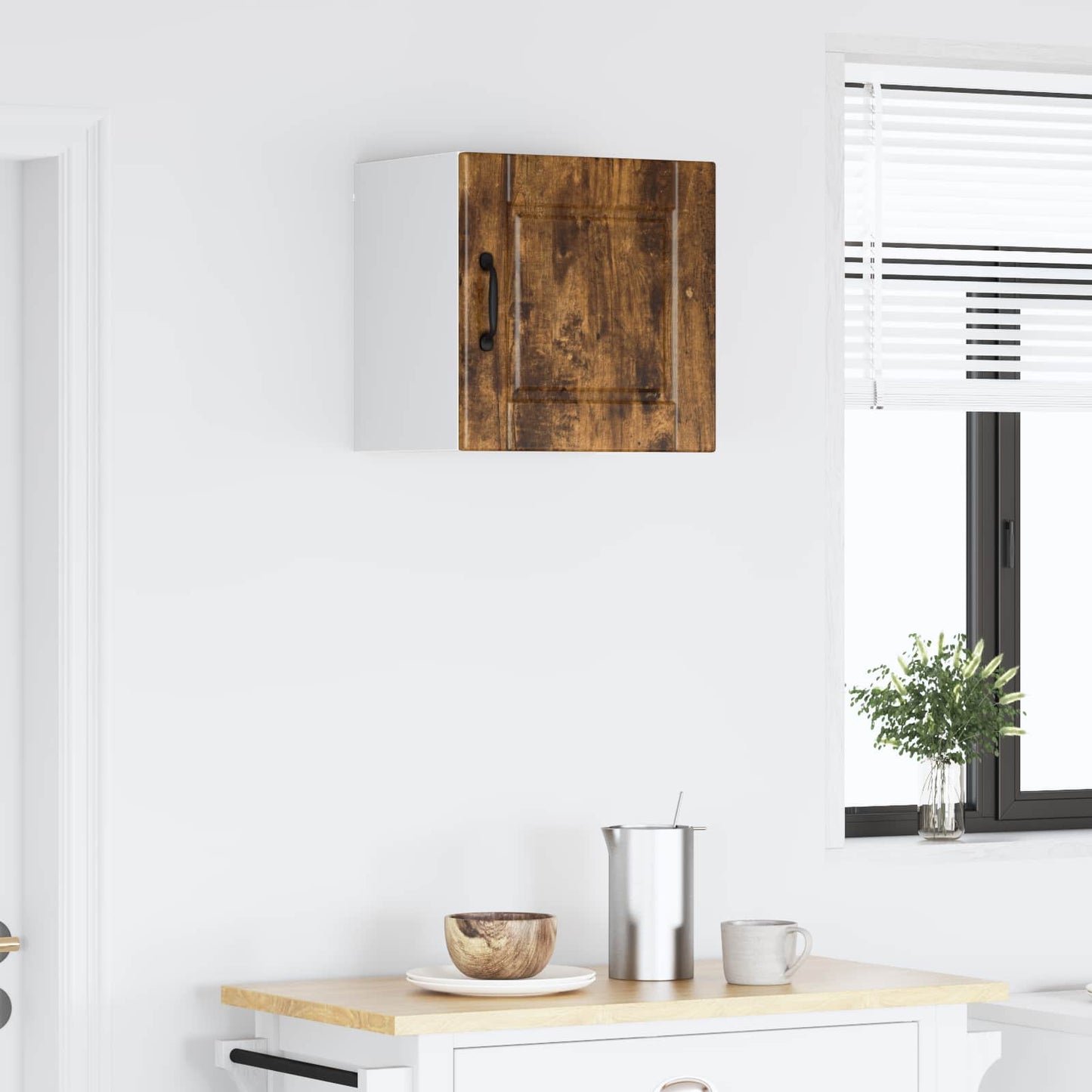 vidaXL Wall Cabinet PORTO Smoked Oak 40 x 31 x 40 cm Engineered Wood