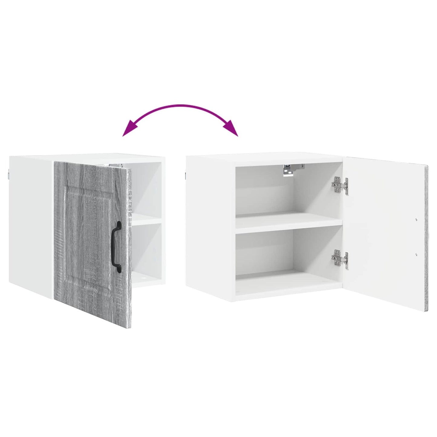 vidaXL Wall Cabinet PORTO Grey Sonoma 40 x 31 x 40 cm Engineered Wood