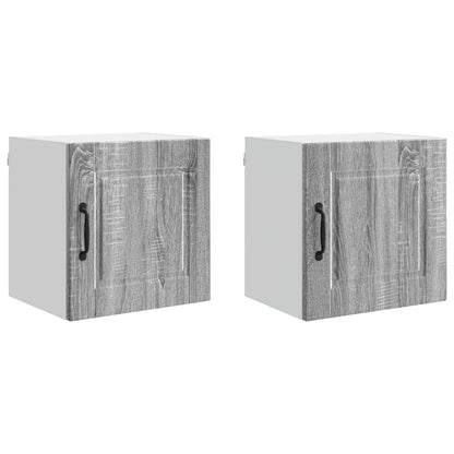 vidaXL Wall Cabinet PORTO 2 pcs Grey Sonoma 40 x 31 x 40 cm