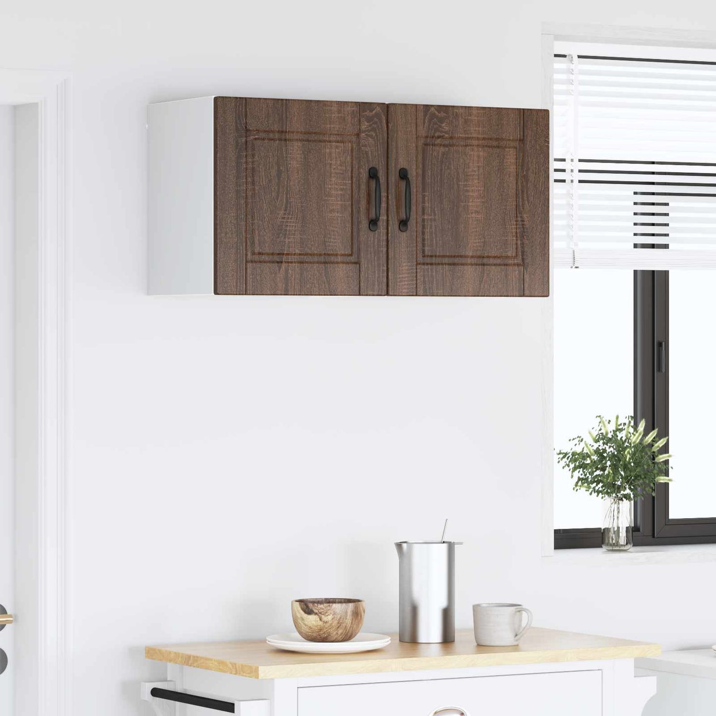 vidaXL Wall Cabinet PORTO 2 pcs Brown Oak 40 x 31 x 40 cm