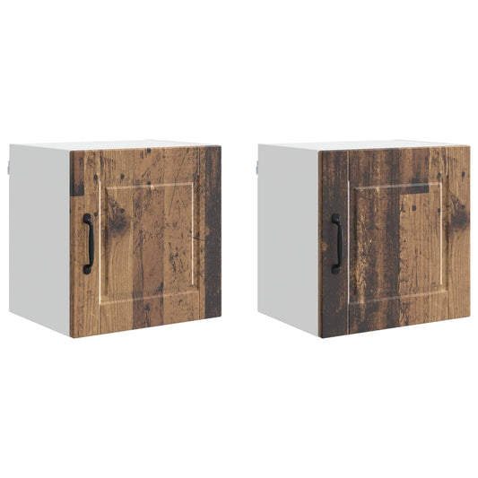 vidaXL Wall Cabinet PORTO 2 pcs Old Wood 40 x 31 x 40 cm
