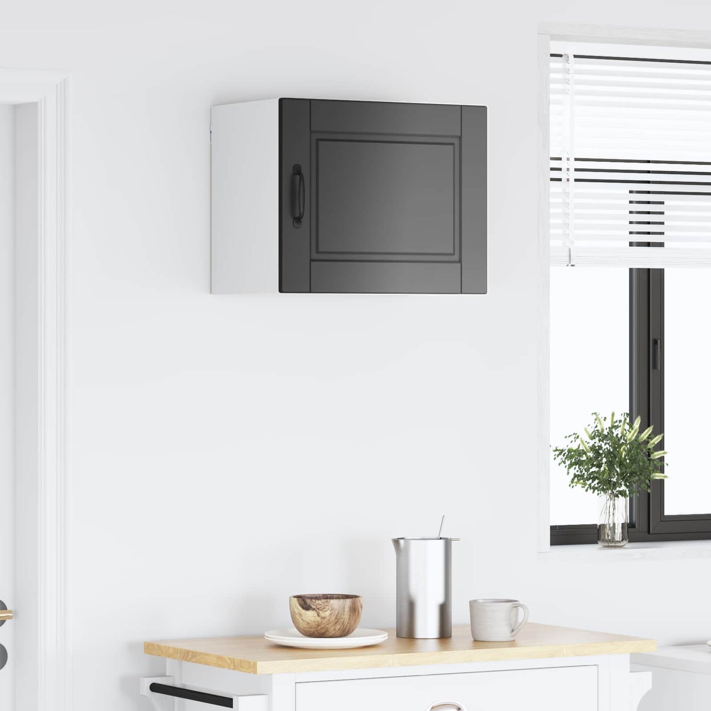 vidaXL Wall Cabinet PORTO Black 50 x 31 x 40 cm Engineered Wood
