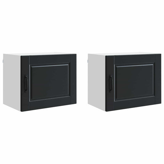 vidaXL Wall Cabinet PORTO 2 pcs Black 50 x 31 x 40 cm Engineered Wood