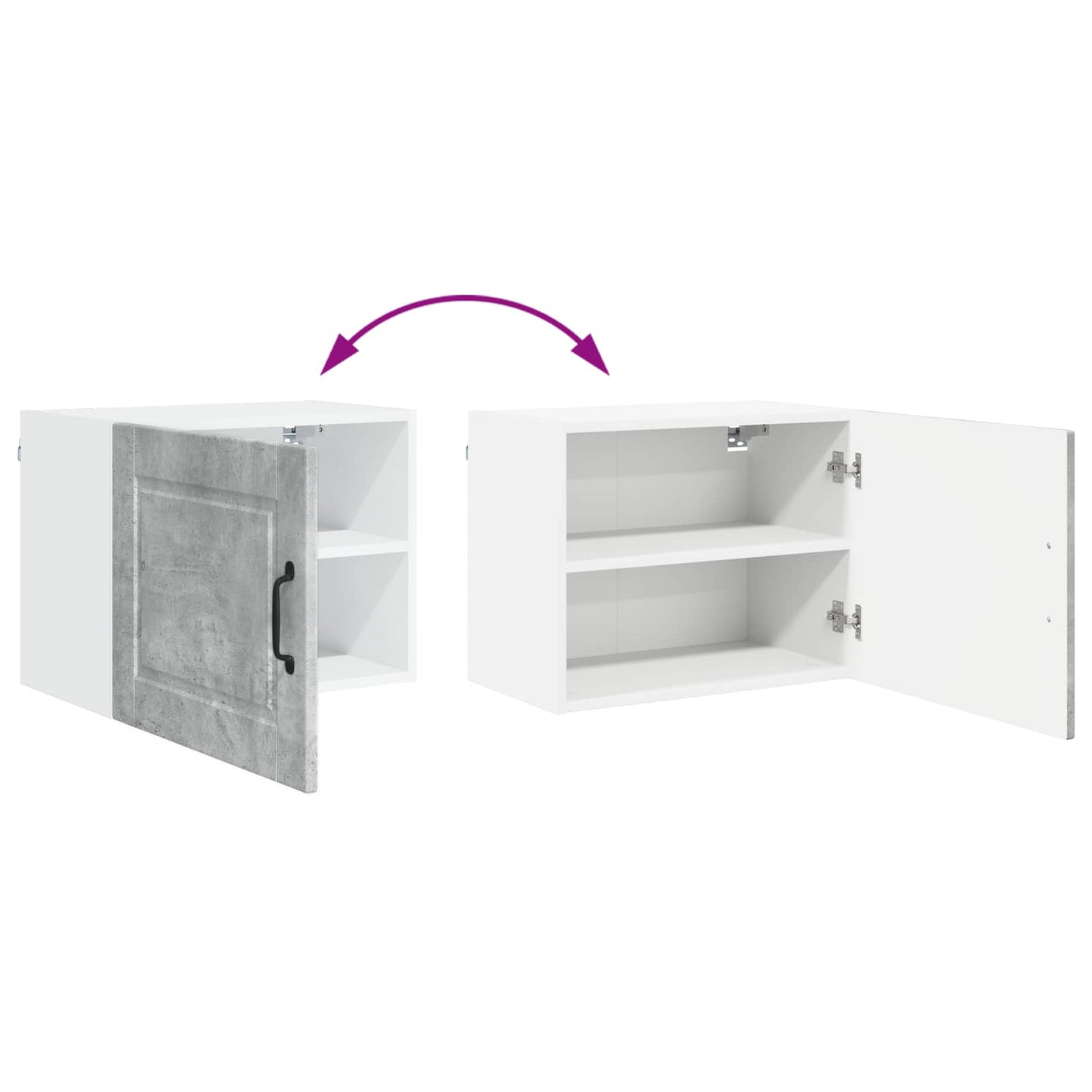 vidaXL Wall Cabinet PORTO 2 pcs Concrete Grey 50 x 31 x 40 cm