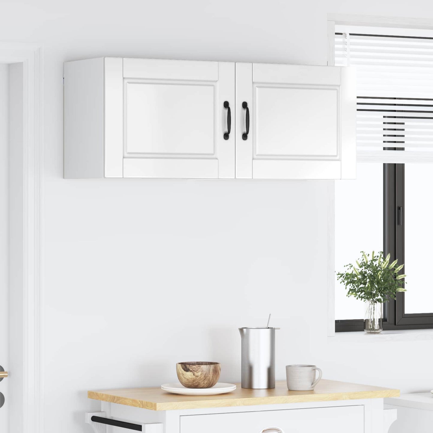 vidaXL Wall Cabinet PORTO 2 pcs High Gloss White 50 x 31 x 40 cm