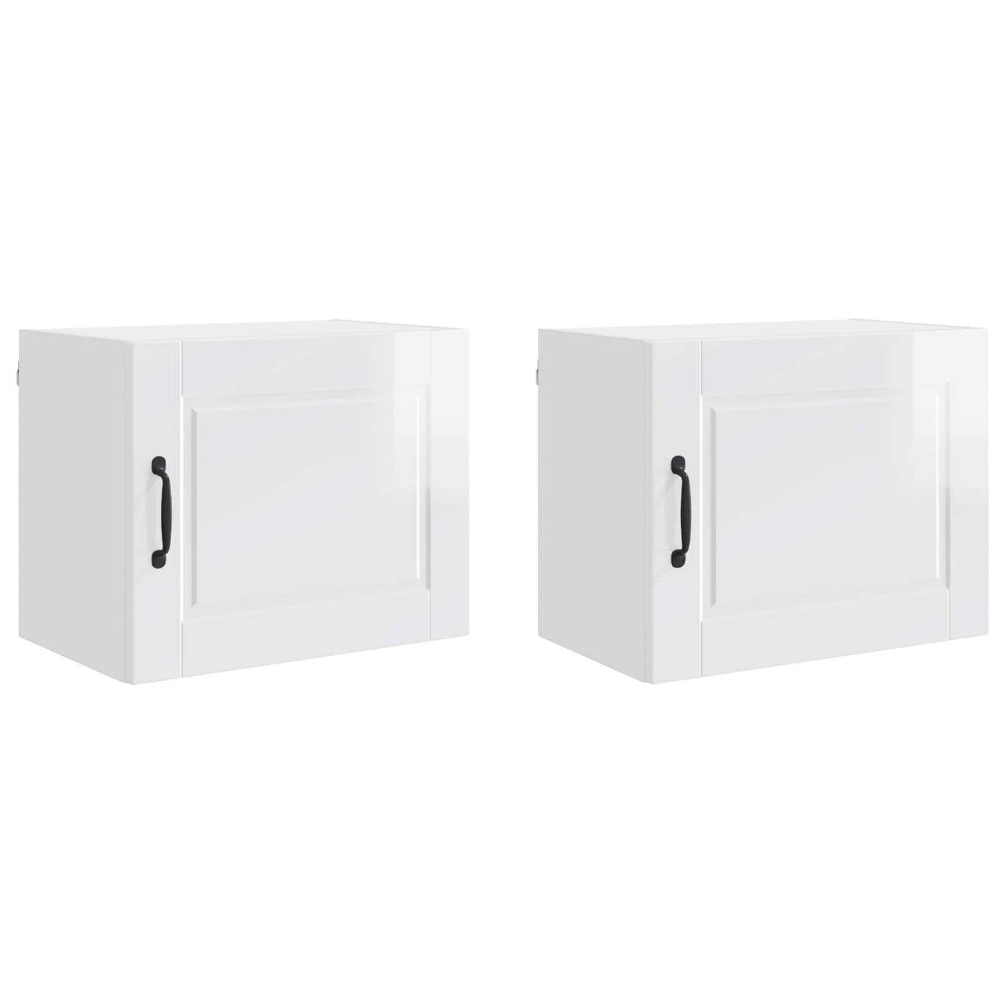 vidaXL Wall Cabinet PORTO 2 pcs High Gloss White 50 x 31 x 40 cm