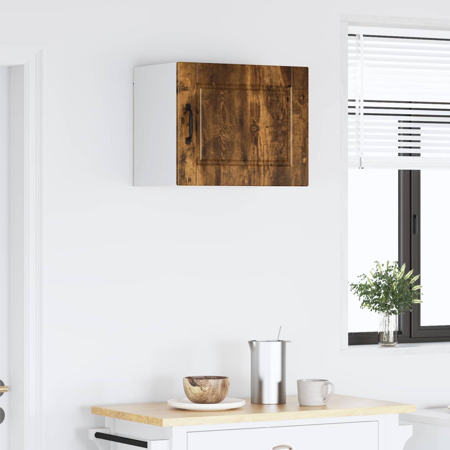 vidaXL Wall Cabinet PORTO 2 pcs Smoked Oak 50 x 31 x 40 cm