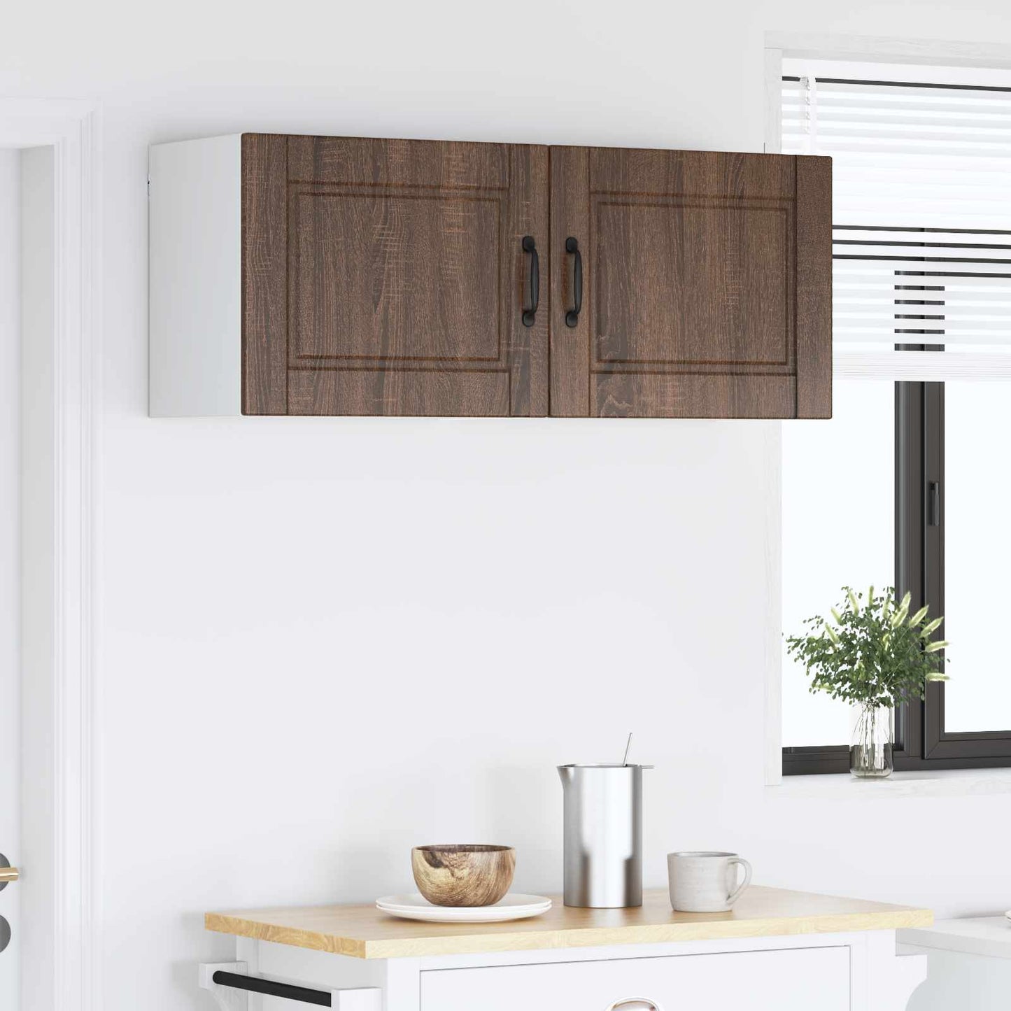vidaXL Wall Cabinet PORTO 2 pcs Brown Oak 50 x 31 x 40 cm