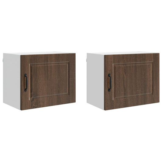 vidaXL Wall Cabinet PORTO 2 pcs Brown Oak 50 x 31 x 40 cm