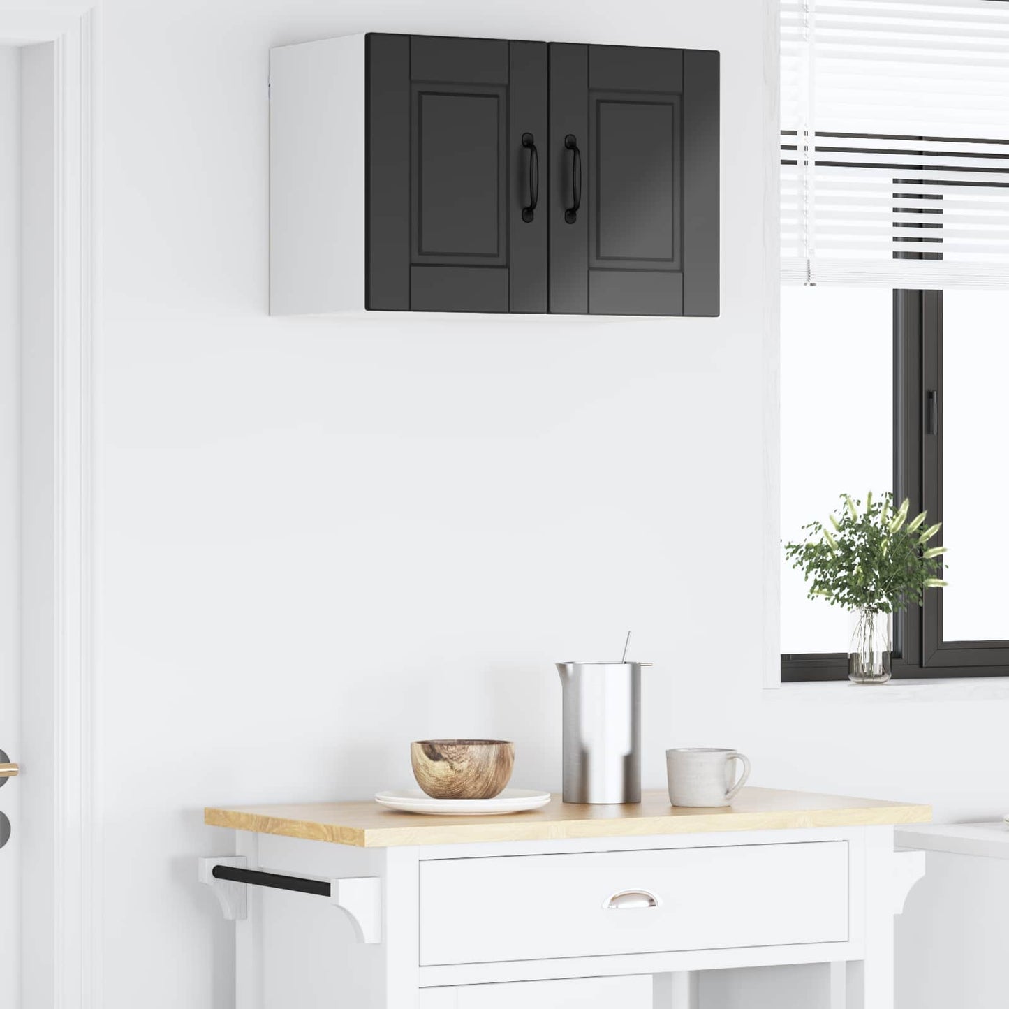 vidaXL Wall Cabinet PORTO Black 60 x 31 x 40 cm Engineered Wood