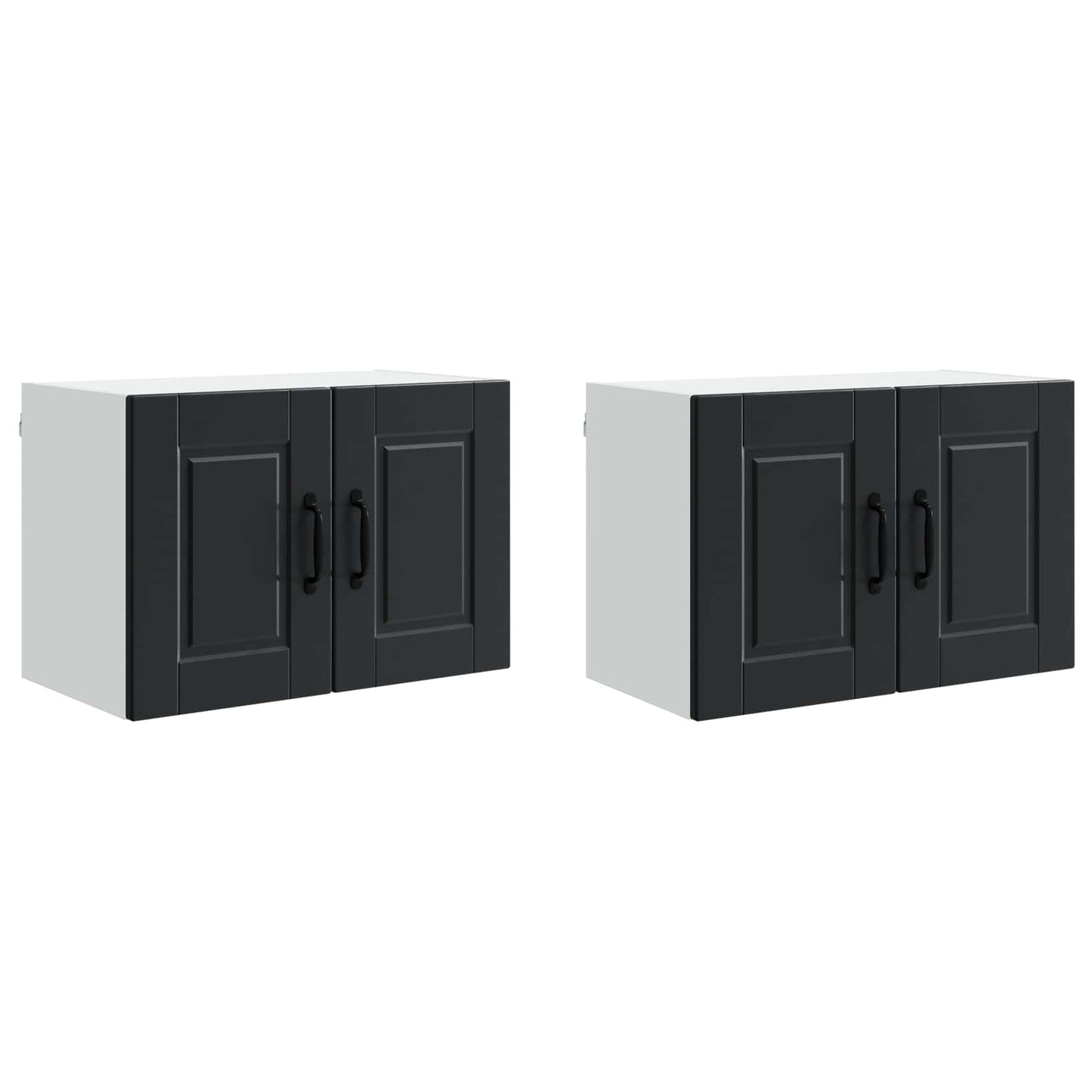 vidaXL Wall Cabinet PORTO 2 pcs Black 60 x 31 x 40 cm Engineered Wood