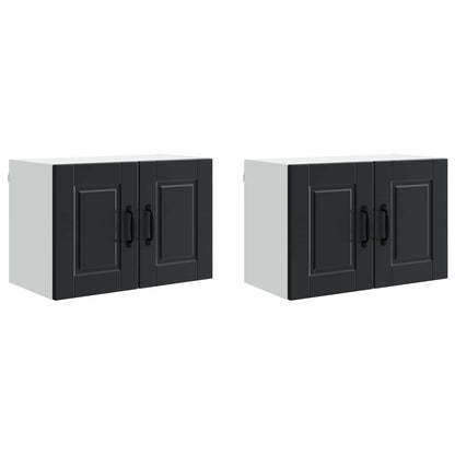 vidaXL Wall Cabinet PORTO 2 pcs Black 60 x 31 x 40 cm Engineered Wood