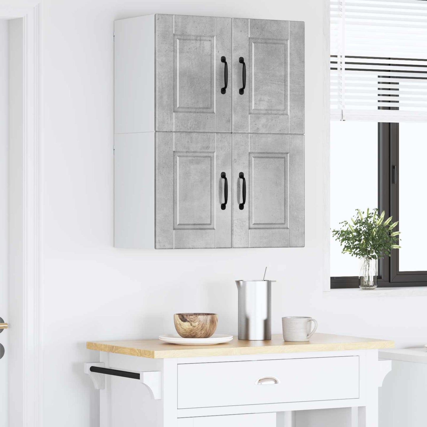 vidaXL Wall Cabinet PORTO 2 pcs Concrete Grey 60 x 31 x 40 cm