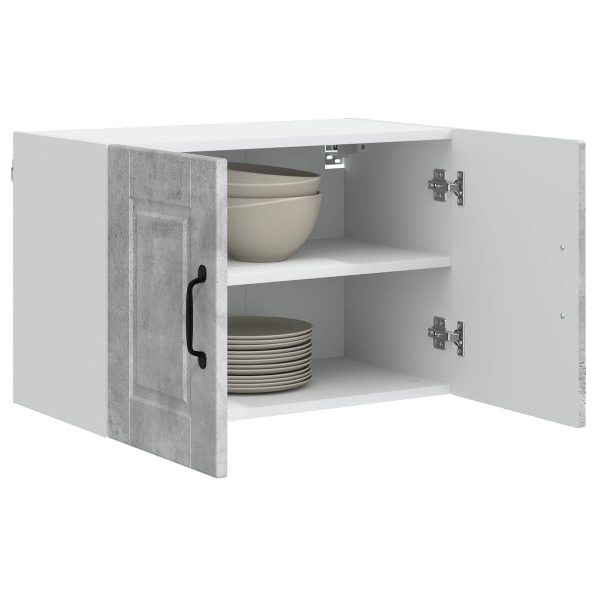 vidaXL Wall Cabinet PORTO 2 pcs Concrete Grey Engineered Wood