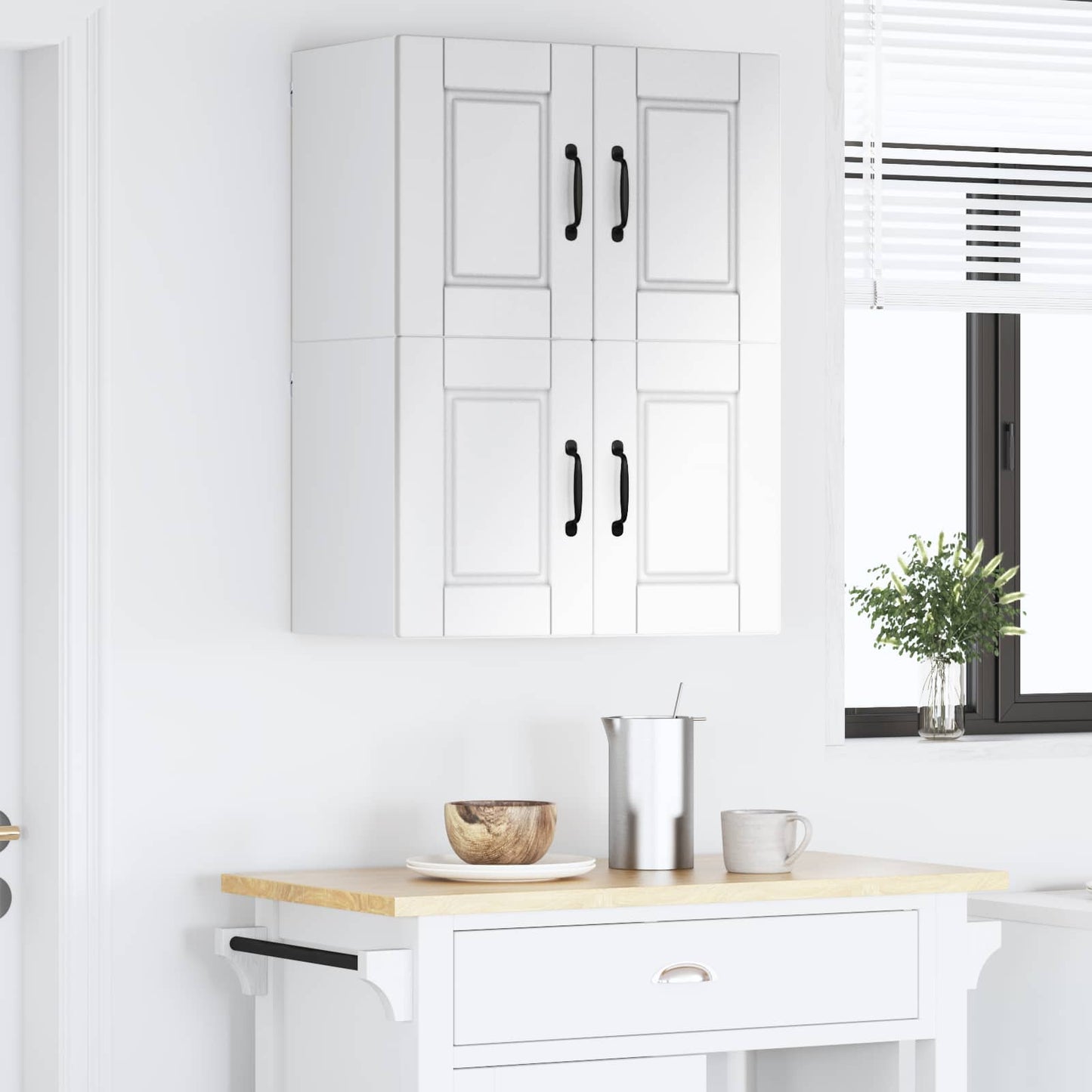 vidaXL Wall Cabinet PORTO 2 pcs High Gloss White 60 x 31 x 40 cm