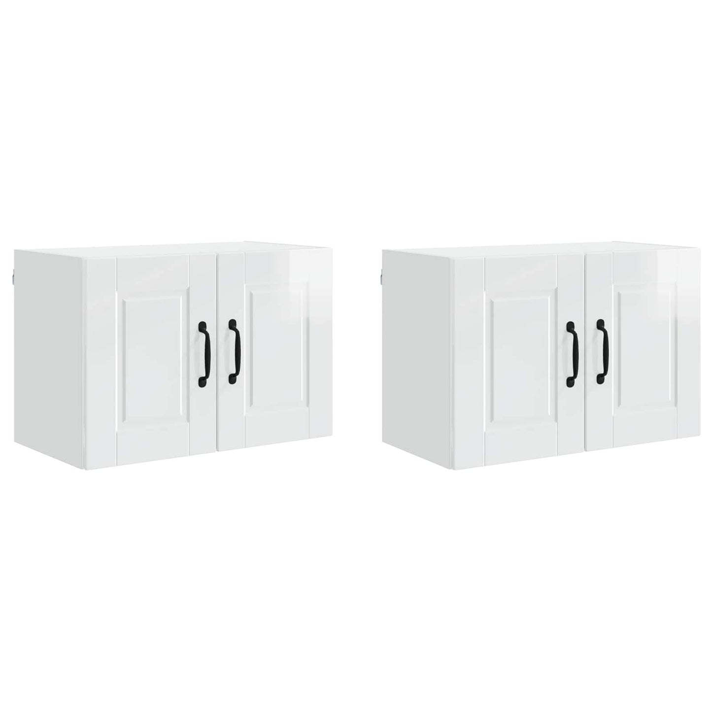 vidaXL Wall Cabinet PORTO 2 pcs High Gloss White 60 x 31 x 40 cm