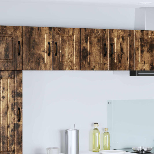 vidaXL Wall Cabinet PORTO 2 pcs Smoked Oak 60 x 31 x 40 cm