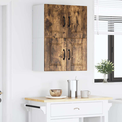 vidaXL Wall Cabinet PORTO 2 pcs Smoked Oak 60 x 31 x 40 cm