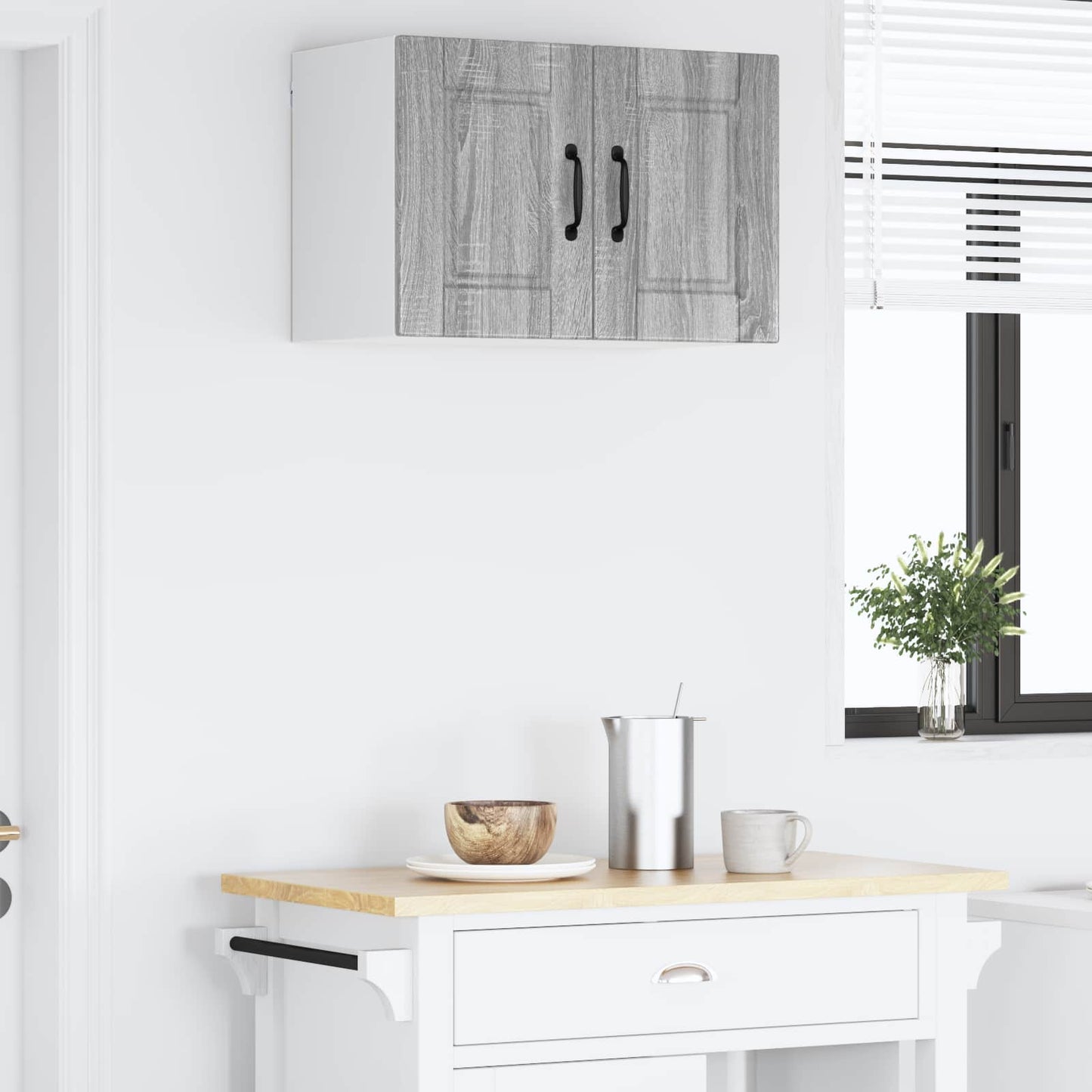vidaXL Wall Cabinet PORTO Grey Sonoma 60 x 31 x 40 cm Engineered Wood