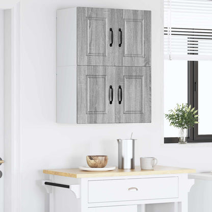 vidaXL Wall Cabinet PORTO 2 pcs Grey Sonoma 60 x 31 x 40 cm