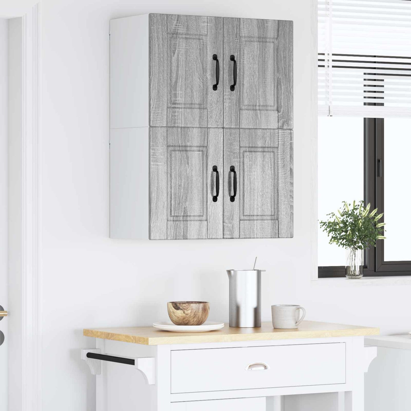 vidaXL Wall Cabinet PORTO 2 pcs Grey Sonoma 60 x 31 x 40 cm