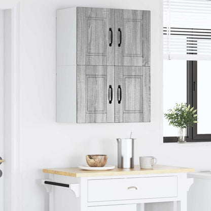 vidaXL Wall Cabinet PORTO 2 pcs Grey Sonoma 60 x 31 x 40 cm