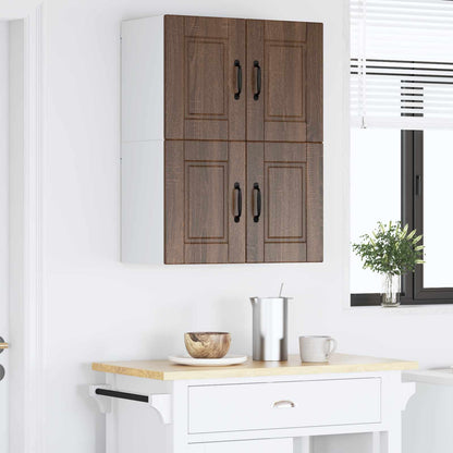 vidaXL Wall Cabinet PORTO 2 pcs Brown Oak 60 x 31 x 40 cm