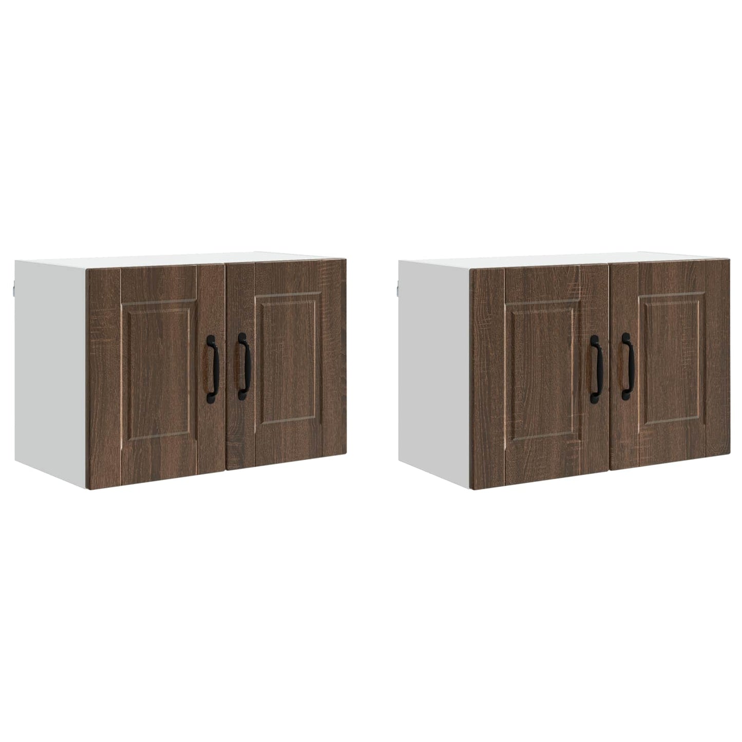 vidaXL Wall Cabinet PORTO 2 pcs Brown Oak 60 x 31 x 40 cm
