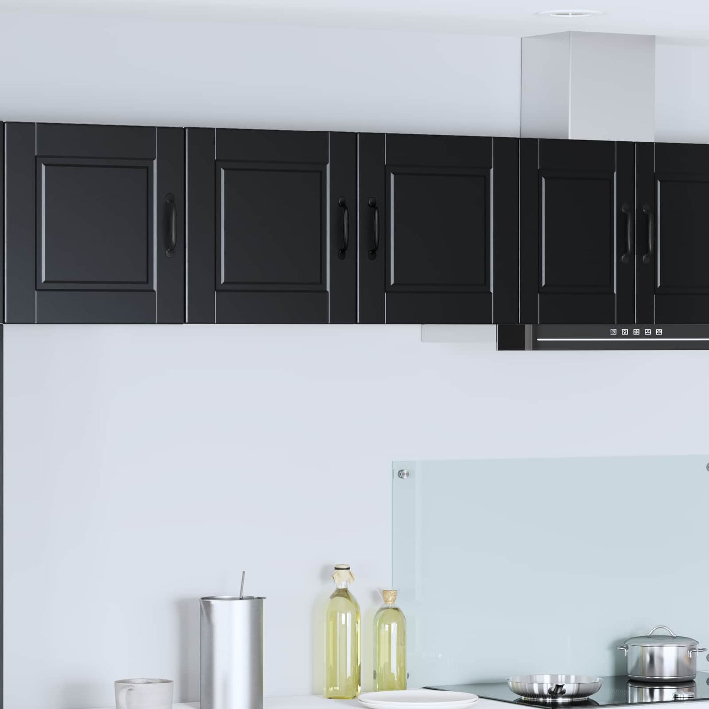 vidaXL Wall Cabinet PORTO Black 80 x 31 x 40 cm Engineered Wood