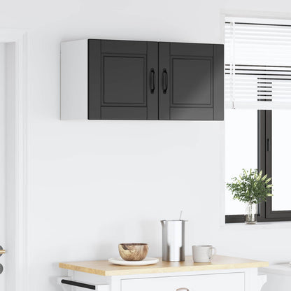 vidaXL Wall Cabinet PORTO Black 80 x 31 x 40 cm Engineered Wood