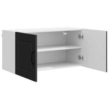 vidaXL Wall Cabinet PORTO Black 80 x 31 x 40 cm Engineered Wood