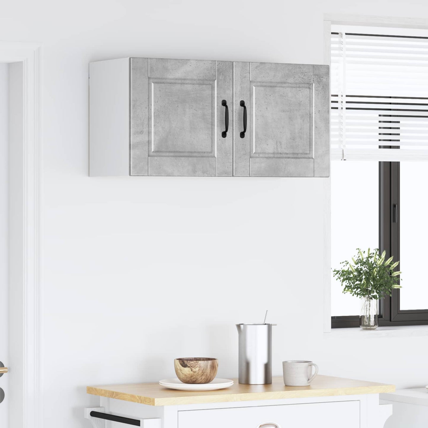 vidaXL Wall Cabinet PORTO Concrete Grey 80 x 31 x 40 cm