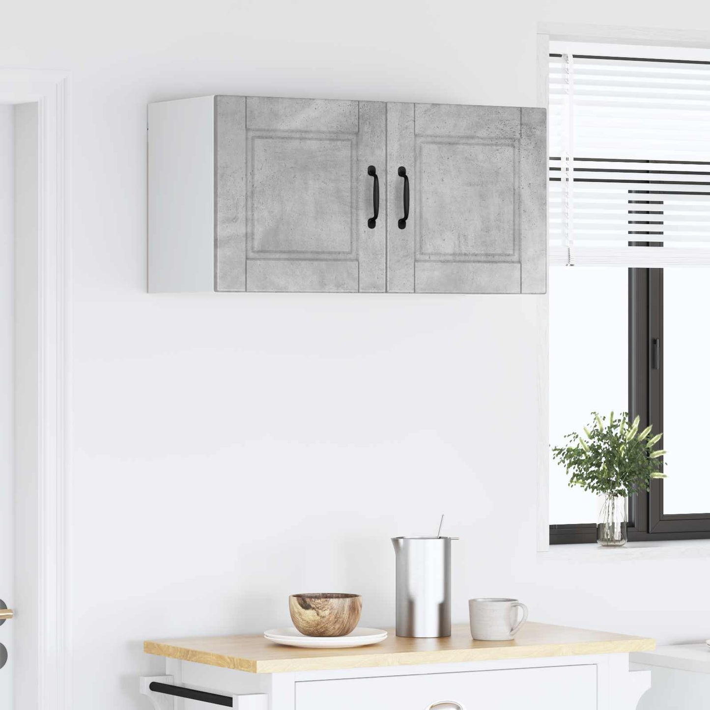 vidaXL Wall Cabinet PORTO Concrete Grey 80 x 31 x 40 cm