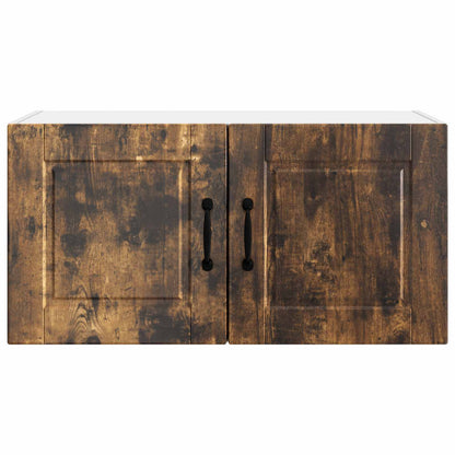 vidaXL Wall Cabinet PORTO Smoked Oak 80 x 31 x 40 cm Engineered Wood