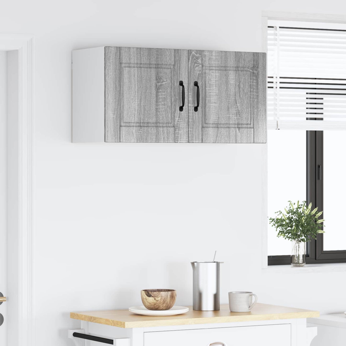 vidaXL Wall Cabinet PORTO Grey Sonoma 80 x 31 x 40 cm Engineered Wood