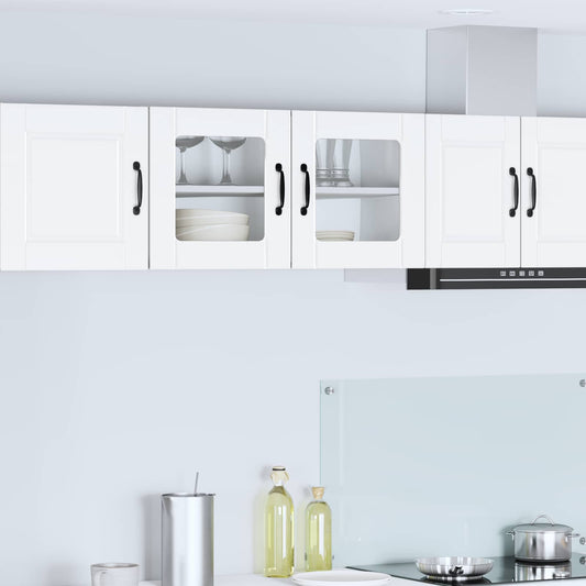 vidaXL Wall Glass Cabinet PORTO White 80 x 31 x 40 cm Engineered Wood