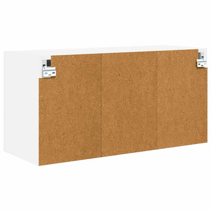 vidaXL Wall Glass Cabinet PORTO White 80 x 31 x 40 cm Engineered Wood