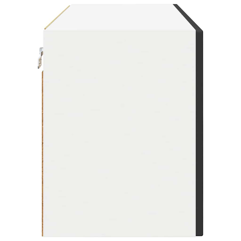 vidaXL Wall Glass Cabinet PORTO Black 80 x 31 x 40 cm Engineered Wood