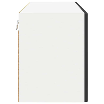 vidaXL Wall Glass Cabinet PORTO Black 80 x 31 x 40 cm Engineered Wood