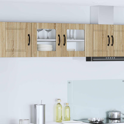 vidaXL Wall Glass Cabinet PORTO Sonoma Oak 80 x 31 x 40 cm